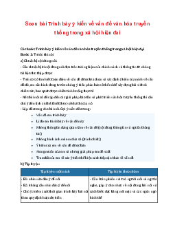 Soạn bài Trình bày ý kiến về vấn đề văn hóa truyền thống trong xã hội hiện đại | Ngữ văn 7 tập 1 Kết nối tri thức