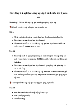 Giải Hoạt động trải nghiệm 6: Góc học tập của em | Kết nối tri thức