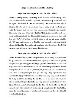 Văn mẫu lớp 8: Đoạn văn cảm nhận bài thơ Chái bếp của Lý Hữu Lương - Chân trời sáng tạo