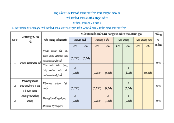 Đề thi giữa học kì 2 môn Toán 8 năm 2023 - 2024 sách Kết nối tri thức với cuộc sống - Đề 7