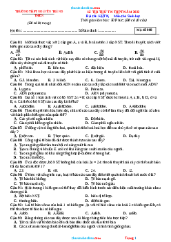 Đề thi thử TN THPT năm 2022 môn sinh học Trường THPT Nguyễn Trung Thiên (đề 008, có đáp án)
