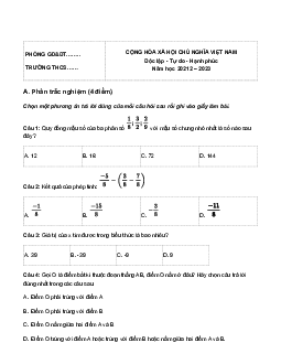 Đề thi giữa học kì 2 môn Toán 6 năm 2023 - 2024 sách Cánh diều | Đề 3