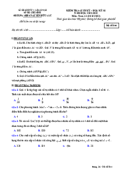 Đề cuối kỳ 1 Toán 11 năm 2022 – 2023 trường THPT Nguyễn Hữu Cầu – TP HCM