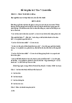 Đề thi giữa học kì 2 môn Ngữ văn 7 năm 2023 - 2024 sách Cánh diều - Đề 6