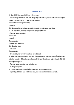 Kể chuyện Ba chú thỏ | Tiếng việt 1 Chân trời sáng tạo