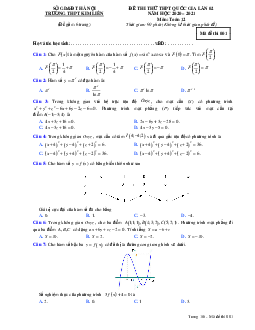 Đề thi thử THPT Quốc gia 2021 môn Toán lần 2 trường THPT Kim Liên – Hà Nội