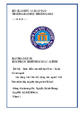 Quan điểm của triết học Mác – Lênin về con người | Bài thảo luận triết học Mác Lênin