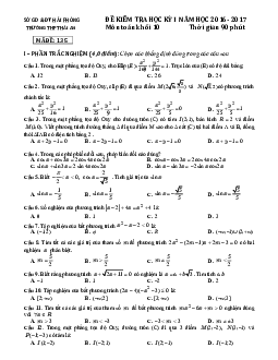 Đề thi HK2 Toán 10 năm học 2016 – 2017 trường THPT Hải An – Hải Phòng