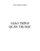 Giáo trình quản trị học | Trường Đại học Thương Mại