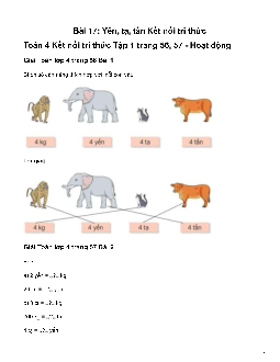 Toán lớp 4  Bài 17: Yến, tạ, tấn Kết nối tri thức