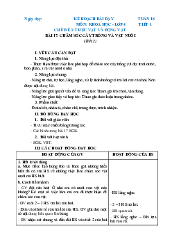Giáo án Khoa học lớp 4 Tuần 18 | Chân trời sáng tạo