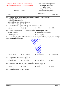 Đề cuối học kì 1 Toán 10 năm 2022 – 2023 trường chuyên Trần Đại Nghĩa – TP HCM