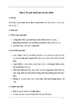Tả quả bưởi mà em yêu thích (Dàn ý + 9 mẫu) | Tập làm văn lớp 5