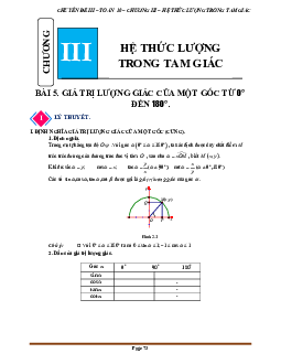 Chuyên đề hệ thức lượng trong tam giác Toán 10 Kết Nối Tri Thức Với Cuộc Sống