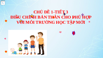 Giáo án điện tử Hoạt động trải nghiệm 6 Chủ đề 1 Kết nối tri thức: Điều chỉnh bản thân cho phù hợp với môi trường học tập mới