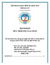 Phân tích mối quan hệ giữa vật chất và ý thức, liên hệ với quan niệm về hôn nhân của giới trẻ hiện nay | Bài tập lớn môn triết học mác - lênin