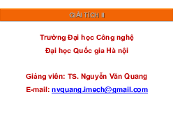 Bài giảng Chương 1 - Mở đầu - Hàm nhiều biến - Giới hạn và liên tục - Giải tích 2 | Trường Đại học Công nghệ, Đại học Quốc gia Hà Nội