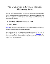 Tiểu sử và sự nghiệp Tim Cook –Giám đốc điều hành Apple inc môn Kinh tế vi mô | Học viện Nông nghiệp Việt Nam