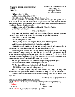 Đề thi học kì 2 môn Tiếng Việt lớp 5 trường tiểu học Chu Văn An năm 2016 - 2017