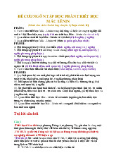 Đề cương ôn tập học phần triết học mác-lenin Môn Triết học | Trường Đại học Huế