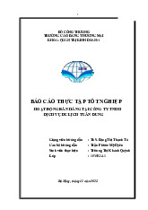 BÁO CÁO THỰC TẬP TỐT NGHIỆP: HOẠT ĐỘNG BÁN HÀNG TẠI CÔNG TY TNHH DỊCH VỤ DU LỊCH TUẤN DUNG