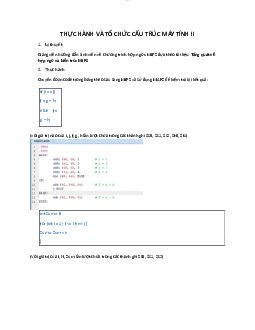 Thực hành lap 4 -  Tổ chức và trúc máy tính II | Trường Đại học CNTT Thành Phố Hồ Chí Minh