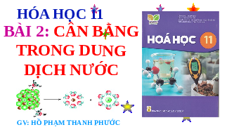 Giáo án điện tử Hoá học 11 Bài 2 Kết nối tri thức: Cân bằng trong dung dịch nước