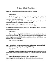 Đề cương môn Luật ngân hàng - Trường Đại học lao động -  xã hội.