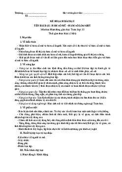 Bài 20: Hàm số mũ và hàm số lôgarit - Giáo án Toán 11 Kết nối tri thức