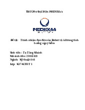 Trách nhiệm đạo đức của Robot và AI trong tình huống nguy hiểm | Bài tập tiểu luận học phần Phương pháp học tập và nghiên cứu khoa học | Trường Đại học Phenikaa