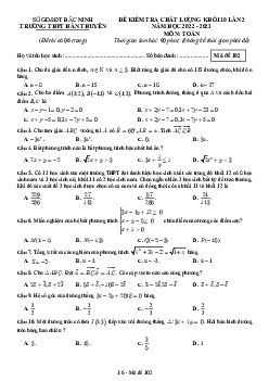 Đề kiểm tra Toán 10 lần 2 năm 2022 – 2023 trường THPT Hàn Thuyên – Bắc Ninh