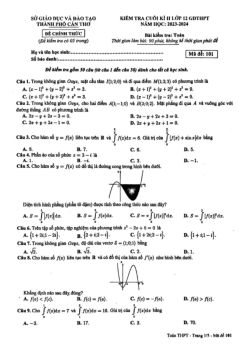 Đề kiểm tra cuối kì 2 Toán 12 năm 2023 – 2024 sở GD&ĐT Cần Thơ