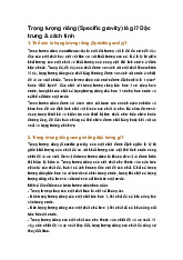 Trọng lượng riêng (Specific gravity) là gì? Đặc trưng & cách tính