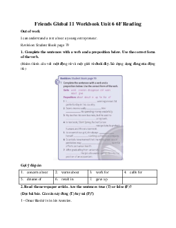 Giải tiếng anh 11 Workbook Unit 6 6F Reading | Friends Global