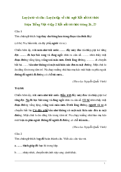 Soạn bài Luyện từ và câu: Luyện tập về chủ ngữ | Kết nối tri thức