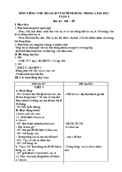 Giáo án Tiếng Việt 1 - Tuần 8 | sách Vì sự bình đẳng và dân chủ trong giáo dục