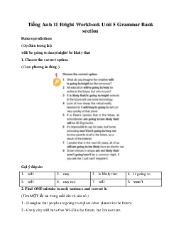 Giải Tiếng Anh 11 Workbook Unit 5 Grammar Bank section | Bright