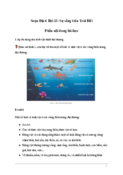 Giải Địa lí 6 Bài 23: Sự sống trên Trái Đất | Kết nối tri thức