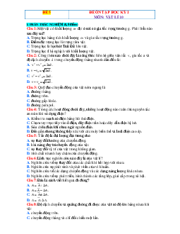 Đề thi HK1 môn Lý 10 kết nối tri thức có đáp án-Đề 5