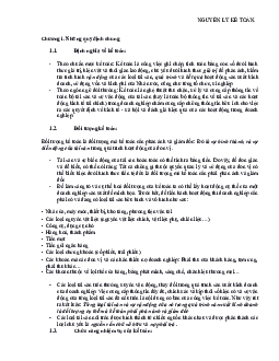 Lý thuyết Chương 1 :Những quy định chung học phần Nguyên lý kế toán