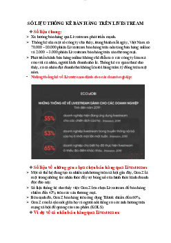 Số liệu thống kê bán hàng trên livestream | Thương mại điện tử | Đại học Thương mại