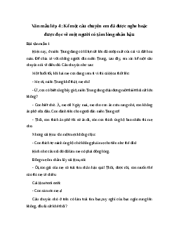 Kể chuyện về lòng nhân hậu | Tập làm văn 4