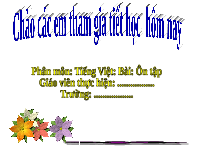 Giáo án điện tử Tiếng việt 1 Chân trời sáng tạo: Ôn tập