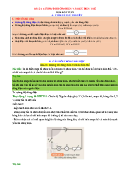 Chuyên đề KHTN 8 Kết nối tri thức bài 24 Cường độ dòng điện và hiệu điện thế