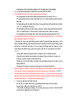 Tài liệu ôn tập học phần Tư tưởng Hồ Chí Minh/ Đại học nội vụ Hà Nội