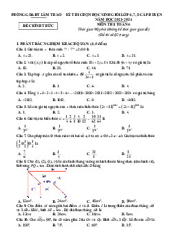 Đề thi học sinh giỏi Toán 6 năm 2023 – 2024 phòng GD&ĐT Lâm Thao – Phú Thọ