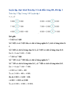 Giải SGK Toán lớp 3 trang 105, 106 Ôn tập về số và phép tính trong phạm vi 100 000 | Cánh diều
