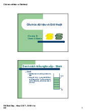 Chương III Stack và Queue - Giáo trình Cấu trúc dữ liệu và giải thuật | Trường Đại học Bách khoa Hà Nội