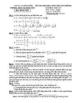 Đề thi HSG Toán 6 năm 2018 – 2019 trường THCS Nguyễn Trãi – Quảng Ngãi
