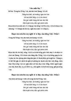 Đoạn văn nêu lên suy nghĩ về vẻ đẹp của tiếng Việt | Văn mẫu lớp 7 Cánh diều